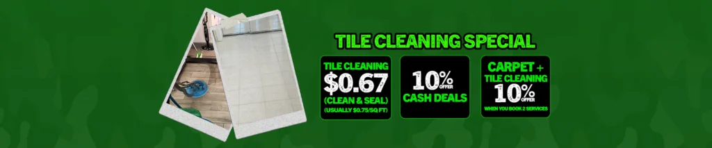 Tile and grout cleaning and sealing special offer for $0.67 per square foot.