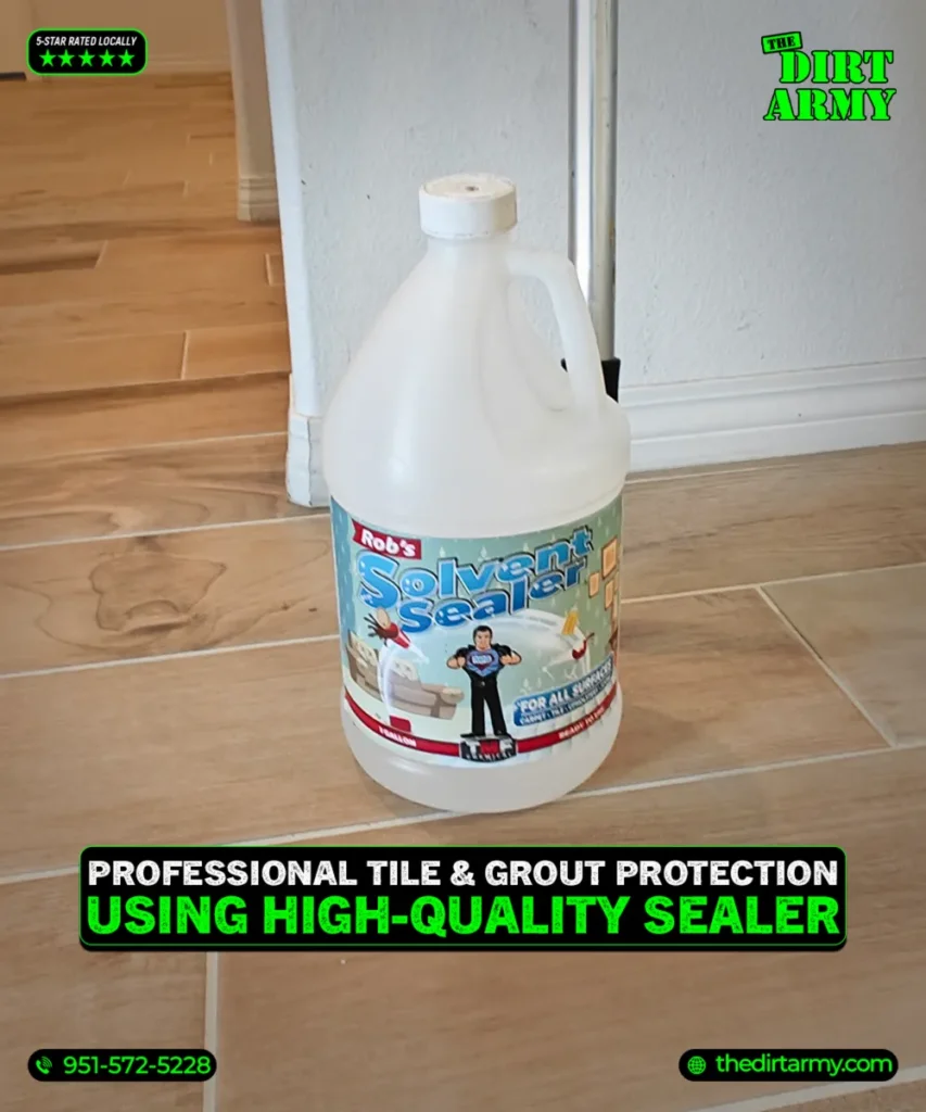 Professional tile and grout color sealing services in Oceanside using high-quality solvent sealer