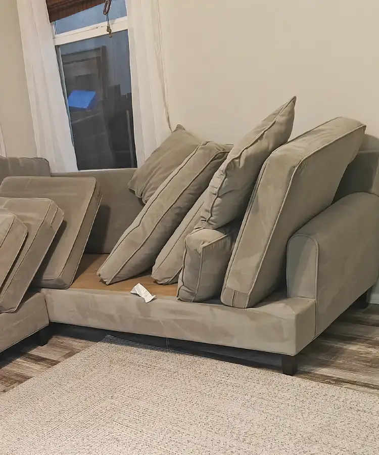 Upholstery Cleaning in Winchester 7 Thorough deep extraction process representing expert upholstery cleaning in winchester on a large couch